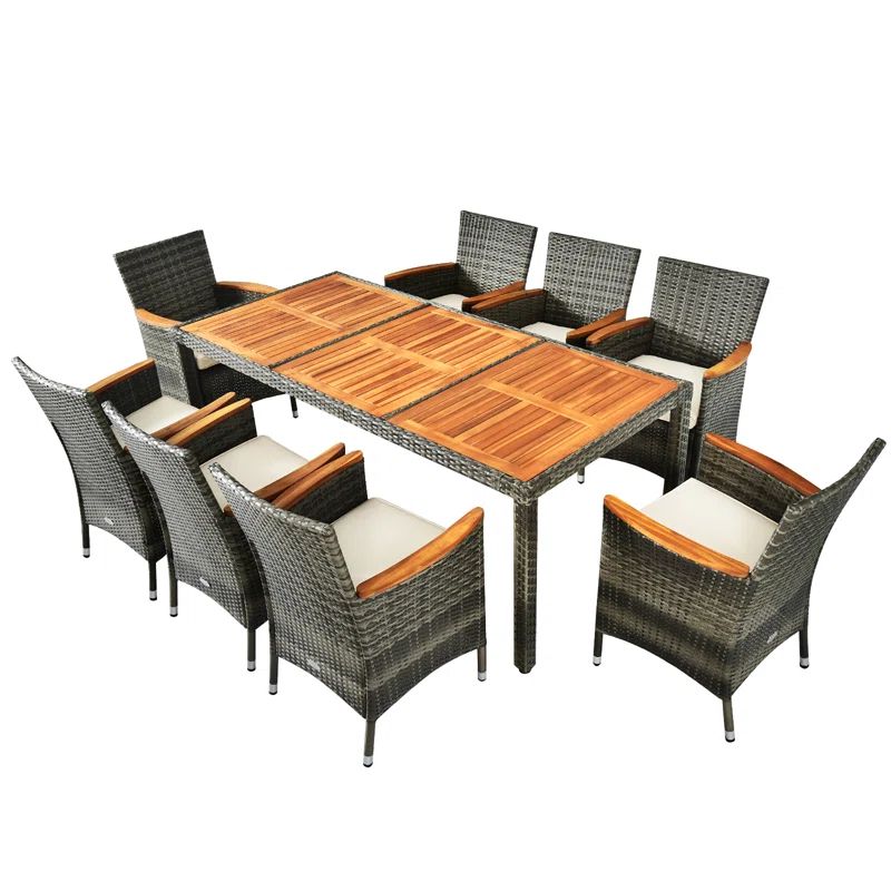 Gumbs Rectangular 8 - Person Outdoor Dining Set with Cushions | Wayfair North America