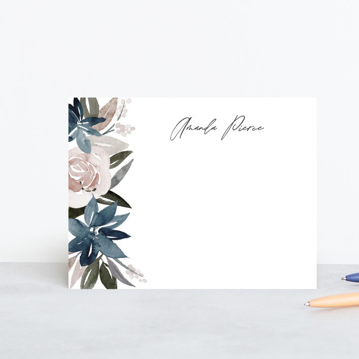 "Florista" - Customizable Personalized Stationery in Blue by Creo Study. | Minted