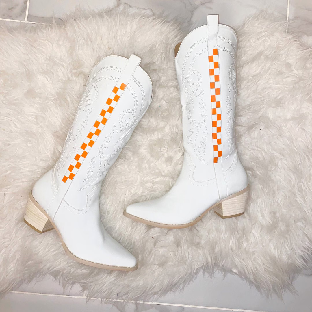 University of Tennessee White Cowboy Boots - Women's Cowboy Boot, Knoxville, UTK, SEC, Vols, whit... | Etsy (US)