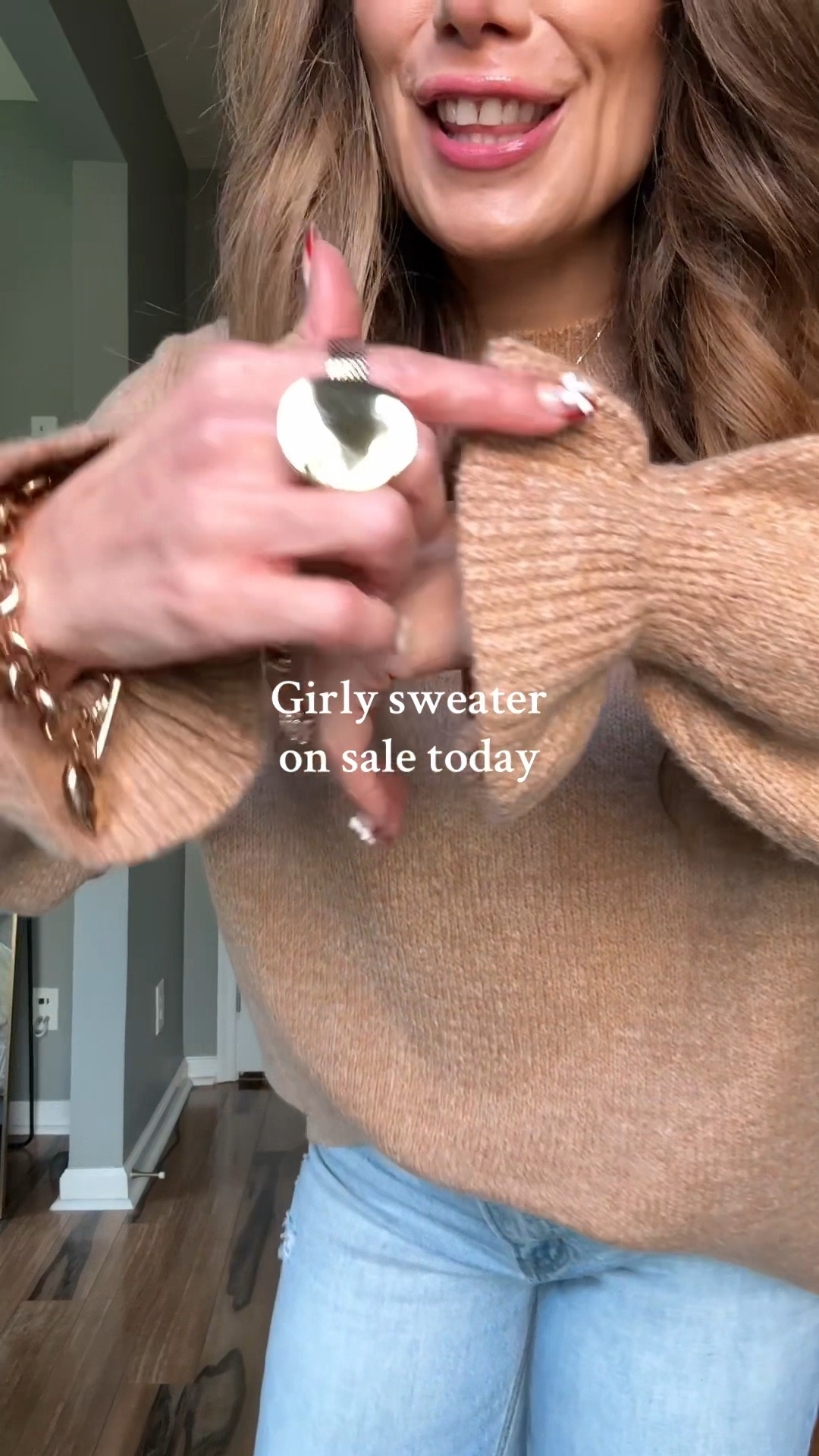 Girly sweater with ruffle sleeve 😍

#girlysweater #sweaters #casualstyle

#LTKootd #LTKOver40