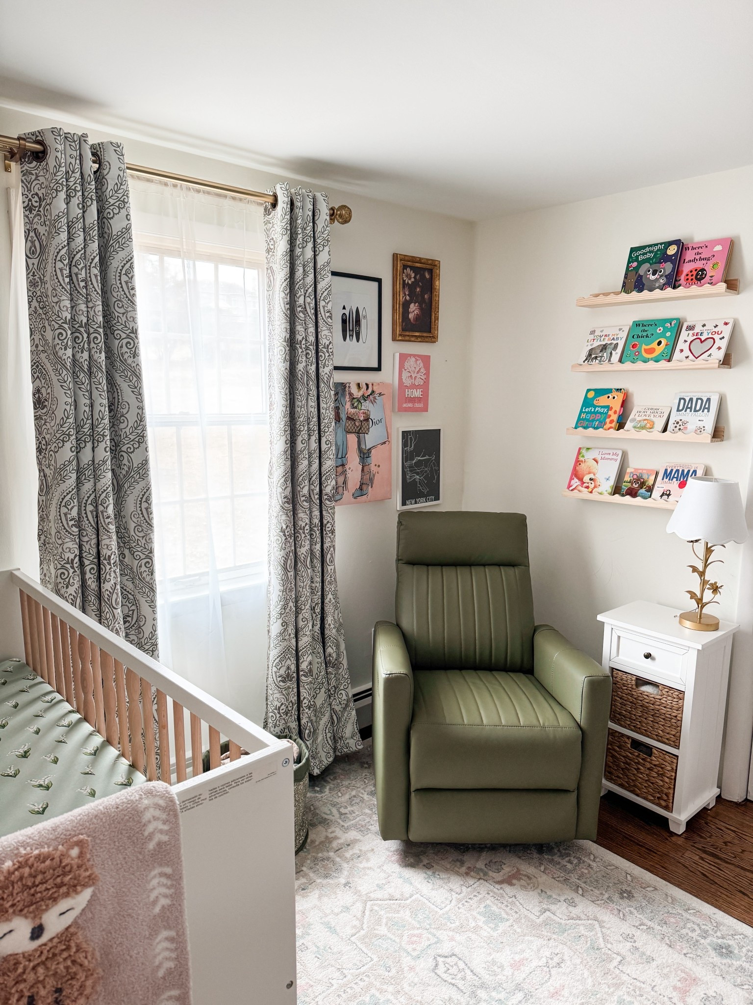 Finishing touches on baby girls nursery 💗 added bookshelves and a green swivel glider rocking chair

Nursery decor, baby girl nursery, pink nursery, Amazon nursery decor, green curtains, girl nursery decor, crib

#ltkfamily #ltkhome #ltkbaby
#ltksalealert #ltkbump #ltkseasonal