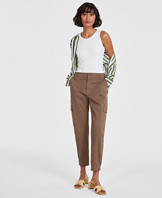 Women's Tapered Ankle-Length Cargo Pants | Macy's