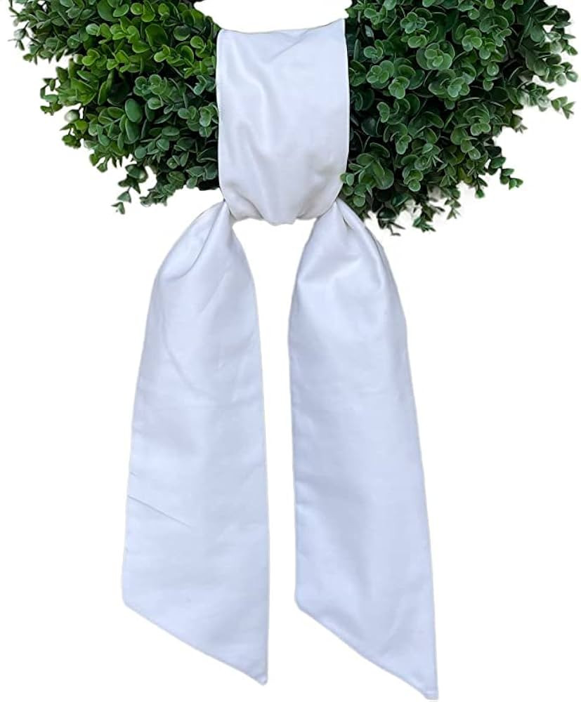 Ashley Lauren White Wreath Sash for Boxwood Wreaths - Front Door Decor - Blank Sash | Amazon (US)