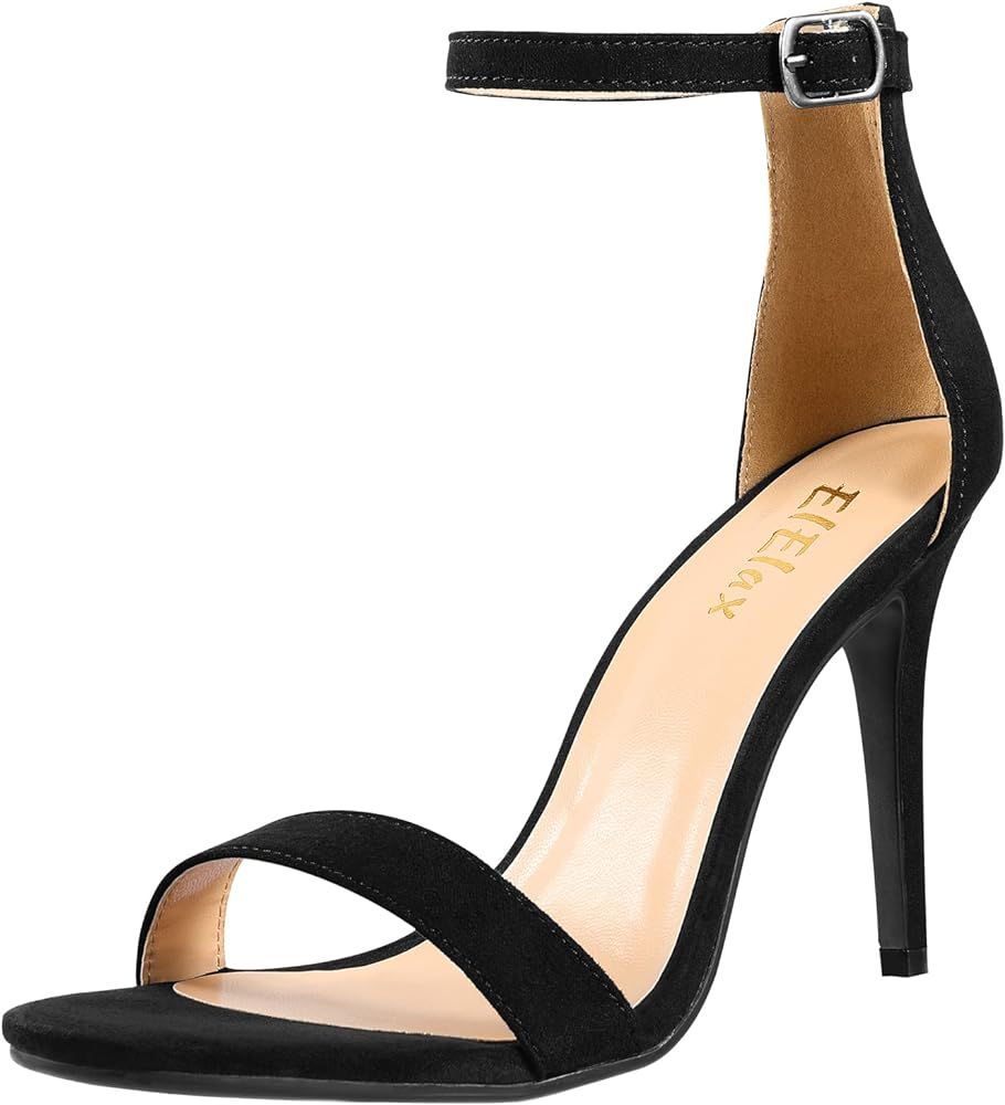 ElElax High Heels Stiletto Sandals for Women - Ankle Strap Pumps Heel Sandals - Women's Open Toe ... | Amazon (US)