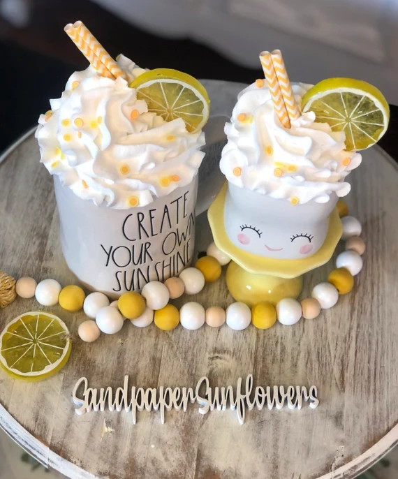 Lemon Rae Dunn Faux Whipped Cream Topper / TOPPER ONLY / Lemon - Etsy | Etsy (US)