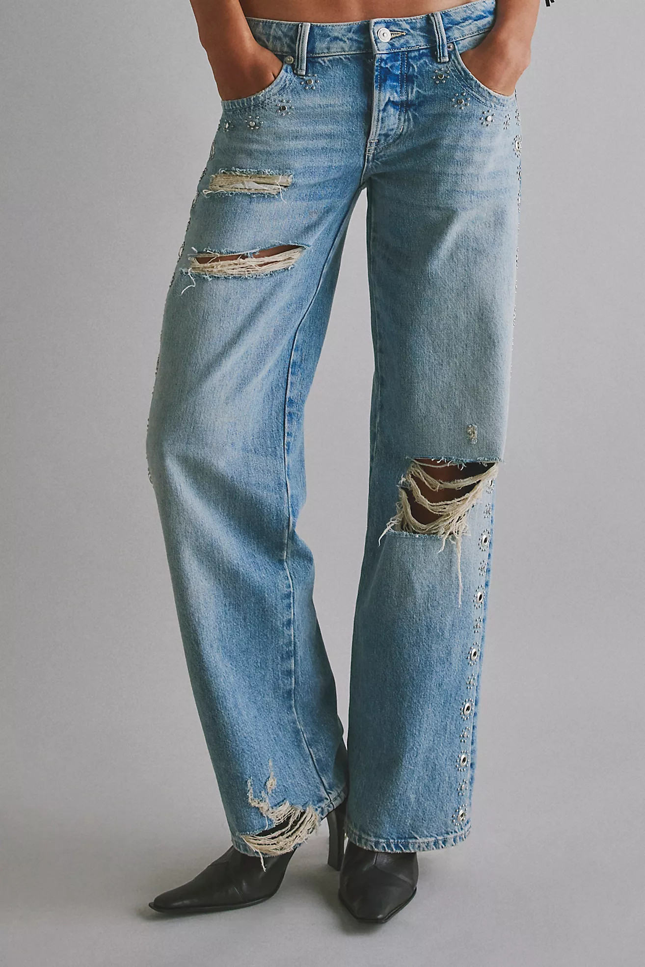 We The Free Tennessee Low-Rise Boyfriend Studded Jeans | Free People (Global - UK&FR Excluded)