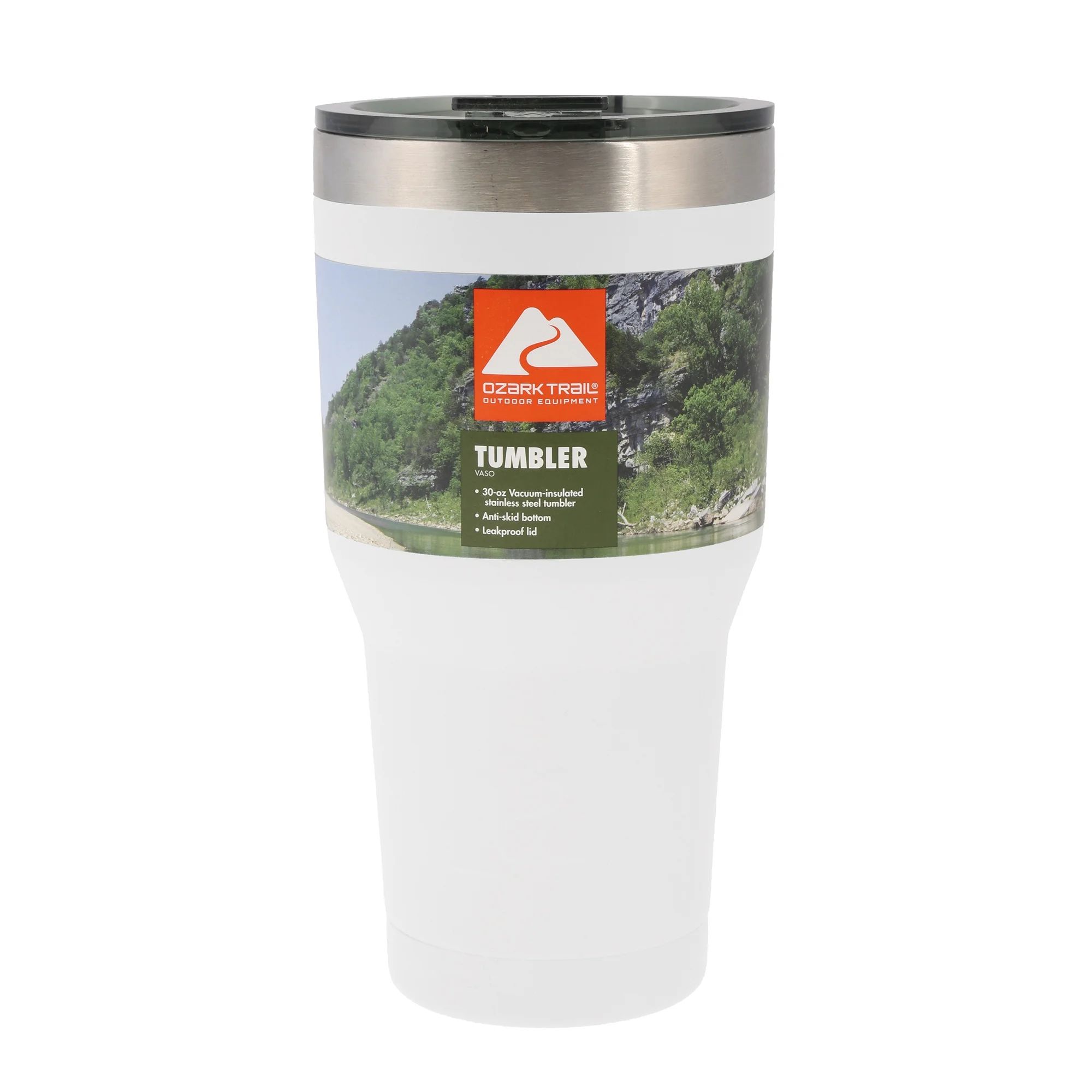 Ozark Trail Double-wall Vacuum-sealed Stainless Steel Tumbler White, 30 oz - Walmart.com | Walmart (US)