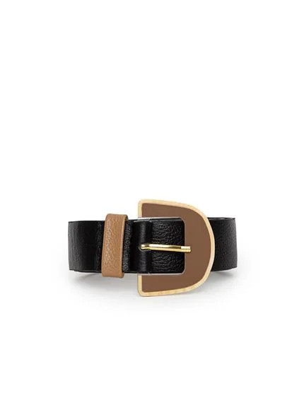 Cinto Lo Lettá Fivela Em Acrílico Bi Color Tobby Preto | Dafiti (BR)