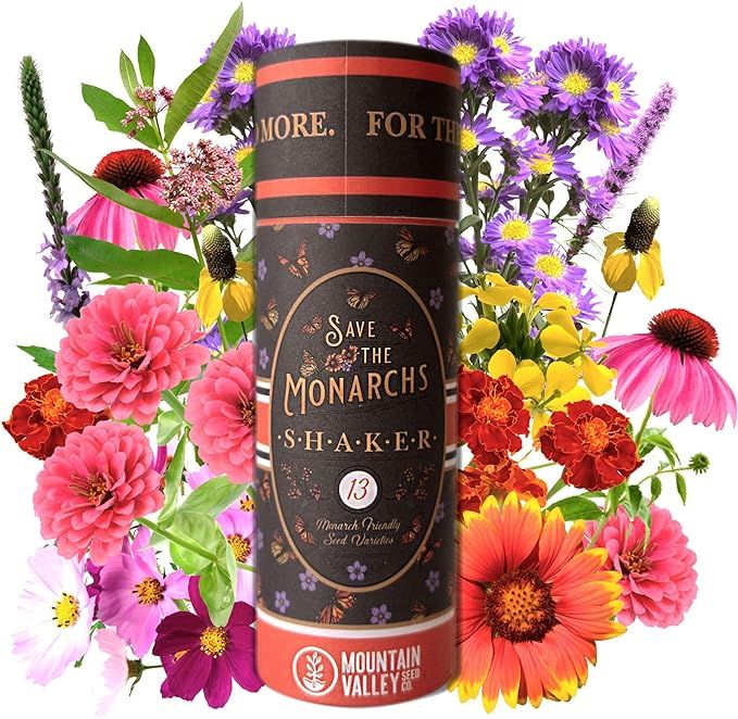 Save The Monarchs Wildflower Seed Shaker - 100,000+ Wild Flower Seeds for Planting - Beautiful Ea... | Amazon (US)