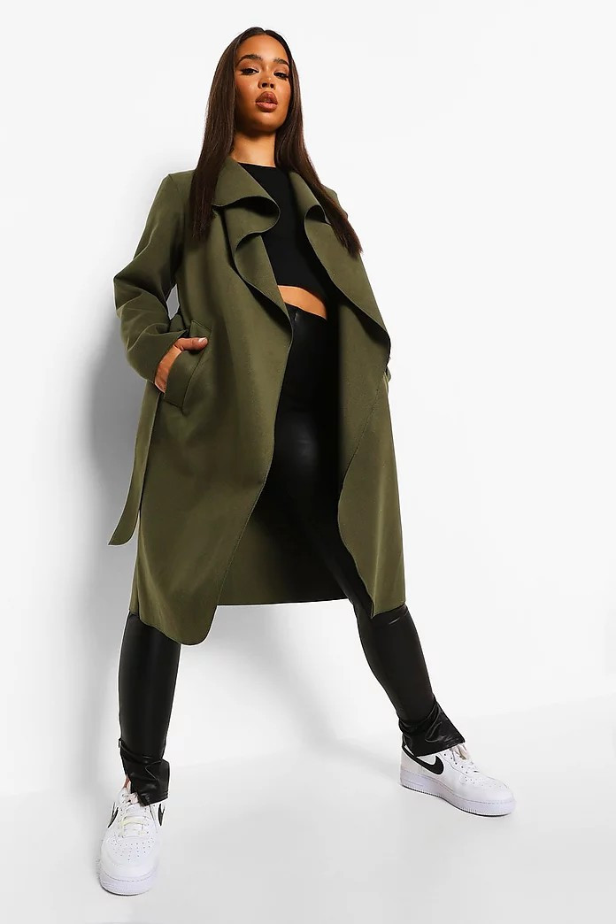 Belted Shawl Collar Coat | Boohoo.com (UK & IE)