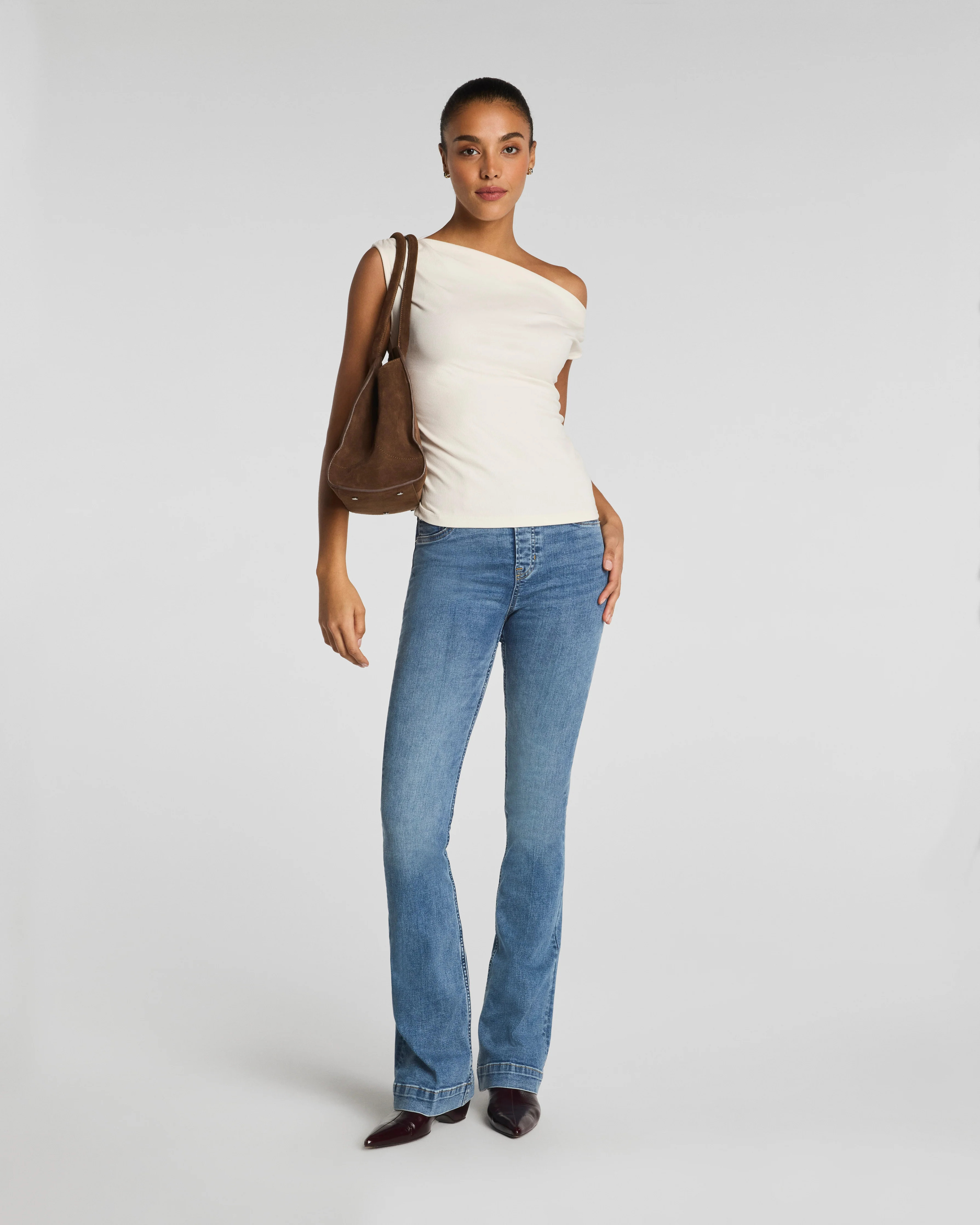Spanx Women's SPANXshape® EveryWear Pull-On Flare Jeans, Antique Indigo | Spanx