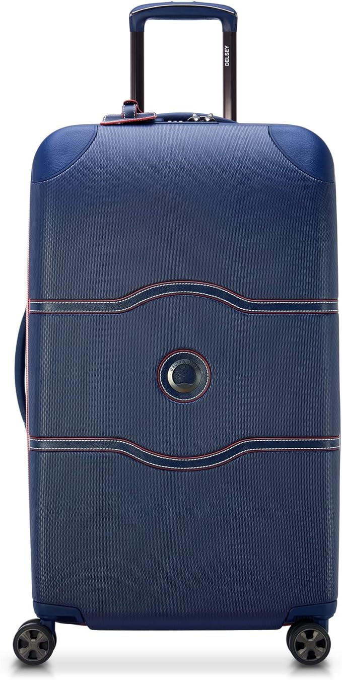 DELSEY Paris Chatelet Air 2.0 Hardside Luggage with Spinner Wheels, Navy, Checked-26 Inch Trunk | Amazon (US)