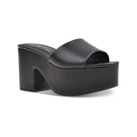 Wild Pair Womens Melborne Faux Leather Open Toe Platform Sandals | Walmart (US)