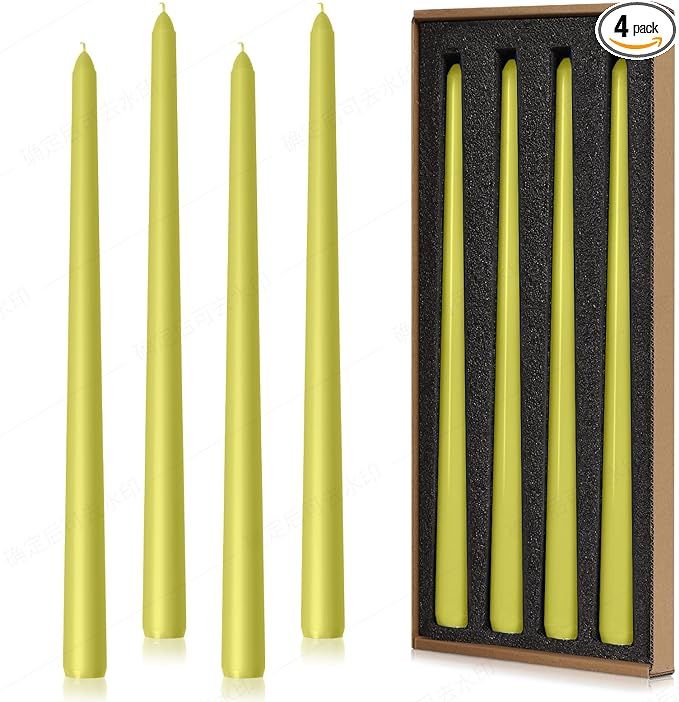 Taper Candles 12'' Colored Candle Sticks Set of 4 | Unscented | Home Decor Kitchen Decor Wedding ... | Amazon (US)
