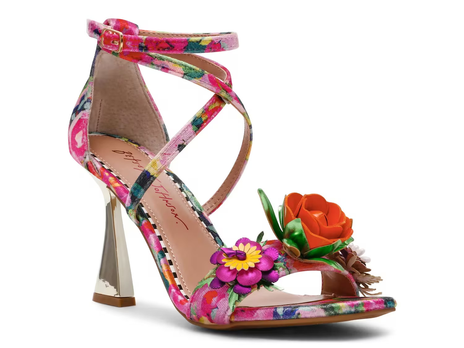 Betsey Johnson Malorie Sandal | Women's | Multicolor Floral Print | Size 9.5 | Sandals | Ankle Strap | DSW