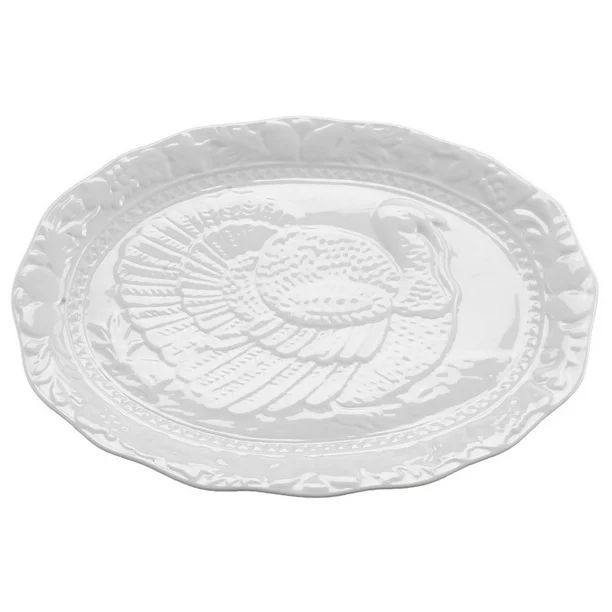 Harold Imports Turkey Platter and Serving Tray: 17.5", White Porcelain - Walmart.com | Walmart (US)