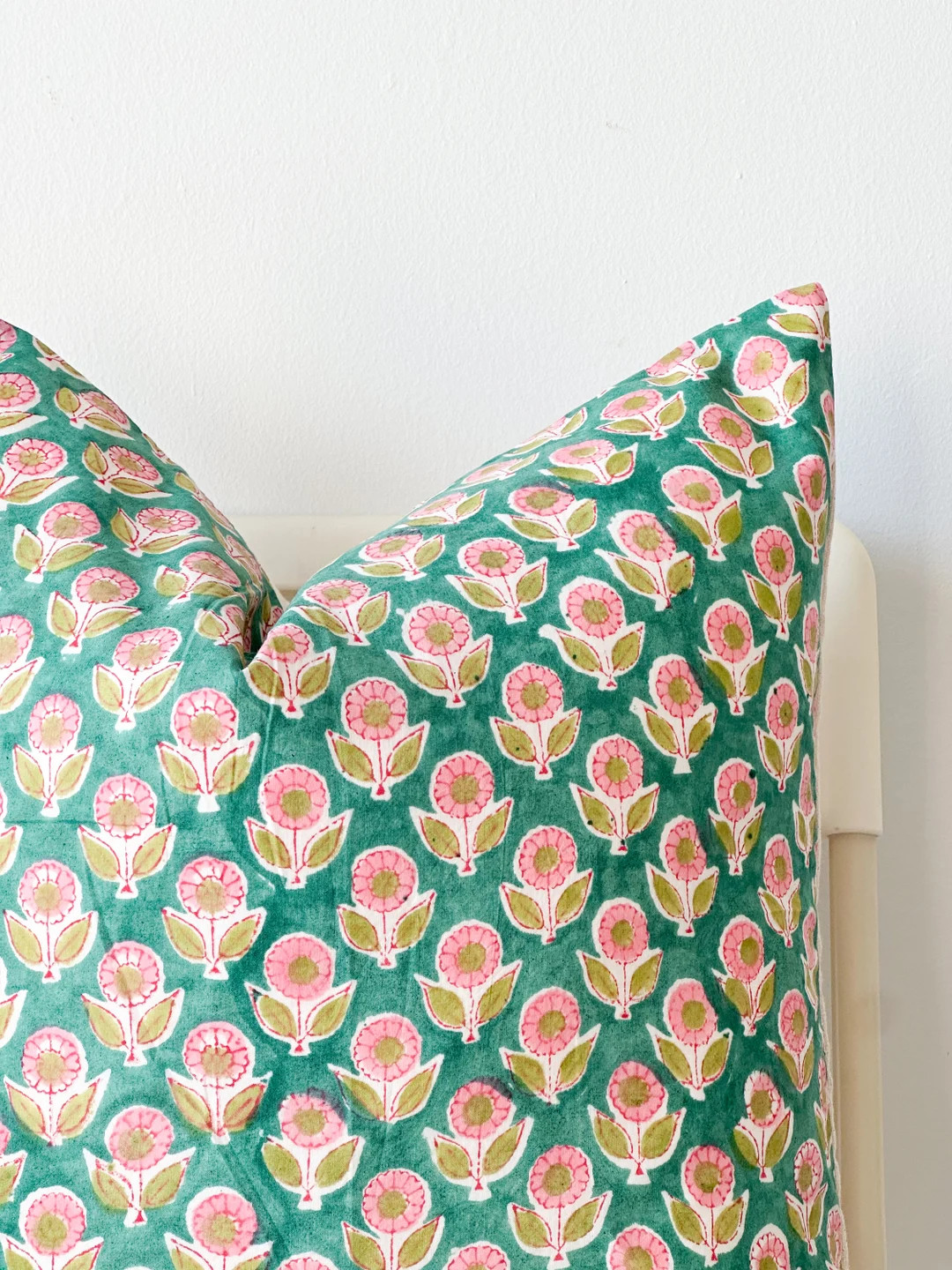 Block Print Pillow, Floral Pillow, Botanical Pillow, Boho Pillow, Decorative Pillow, Farmhouse De... | Etsy (US)