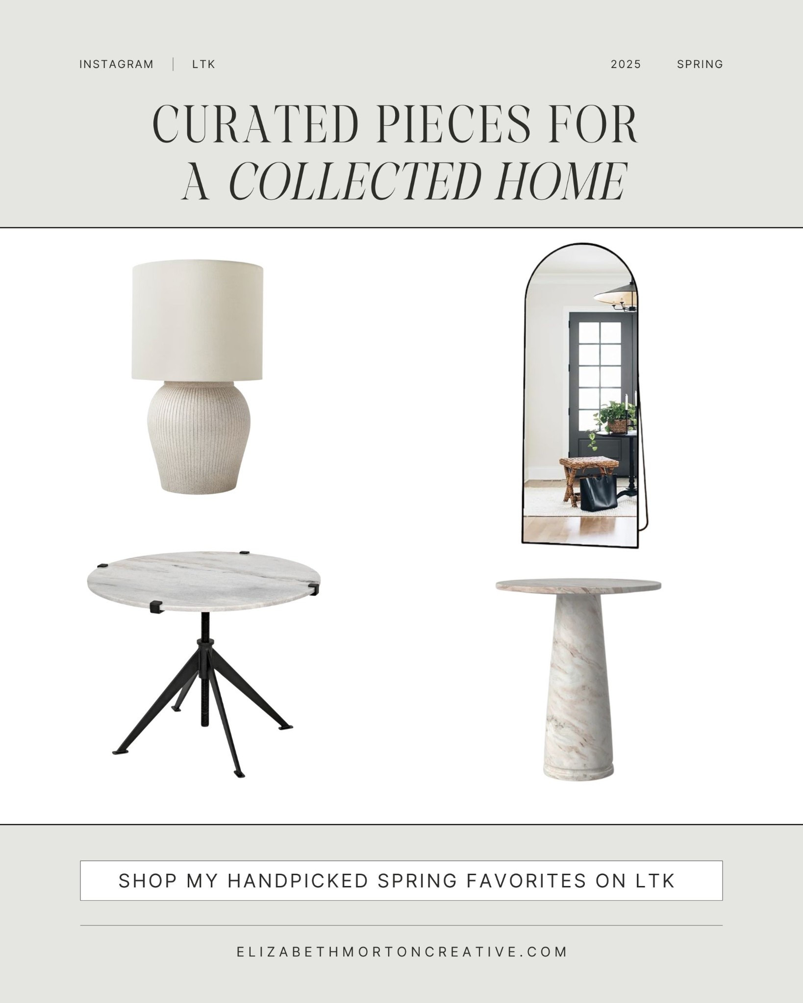 Timeless neutrals, sculptural details, and luxe textures—this spring home refresh is all about effortless elegance. Whether you're layering in natural stone or adding an oversized mirror for depth, these curated picks create a collected, high-end look.

Shop my handpicked spring favorites now—your home deserves that perfectly curated touch. 

#LTKhome #HomeRefresh #CollectedHome #LTKSpring #ClassicWithATwist #CurrentDesignSituation #LonnyLiving #FindItStyleIt



#LTKHome