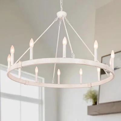 Jashlyn 12 - Light Dimmable Wagon Wheel Chandelier | Wayfair North America