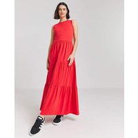Red Cotton Jersey Tiered Maxi Dress | Simply Be (UK)