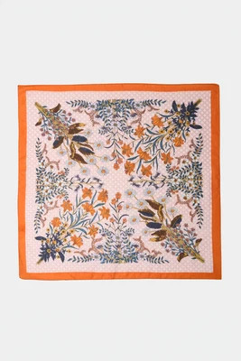 Orange Floral Printed Scarf | Avara
