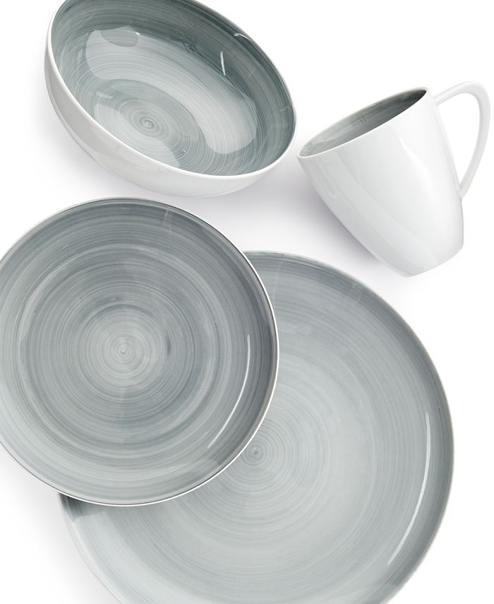 Mikasa Savona Grey 4-Piece Place Setting & Reviews - Dinnerware - Dining - Macy's | Macys (US)