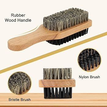 Brrnoo Double Sided Beard Brush, Imitation Bristle with Rubber Wood Handle for Men, Mustache Brus... | Amazon (US)