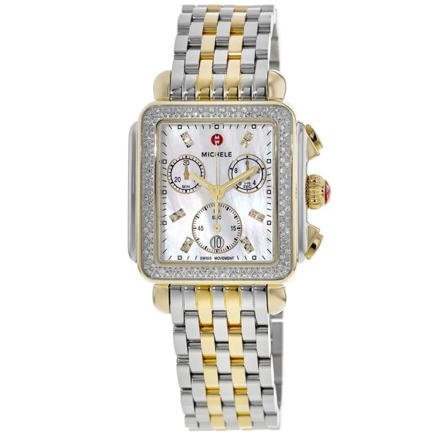 Michele Deco Diamond Two-Tone 18k Gold Women's Watch MWW06A000776 | Shop Simon