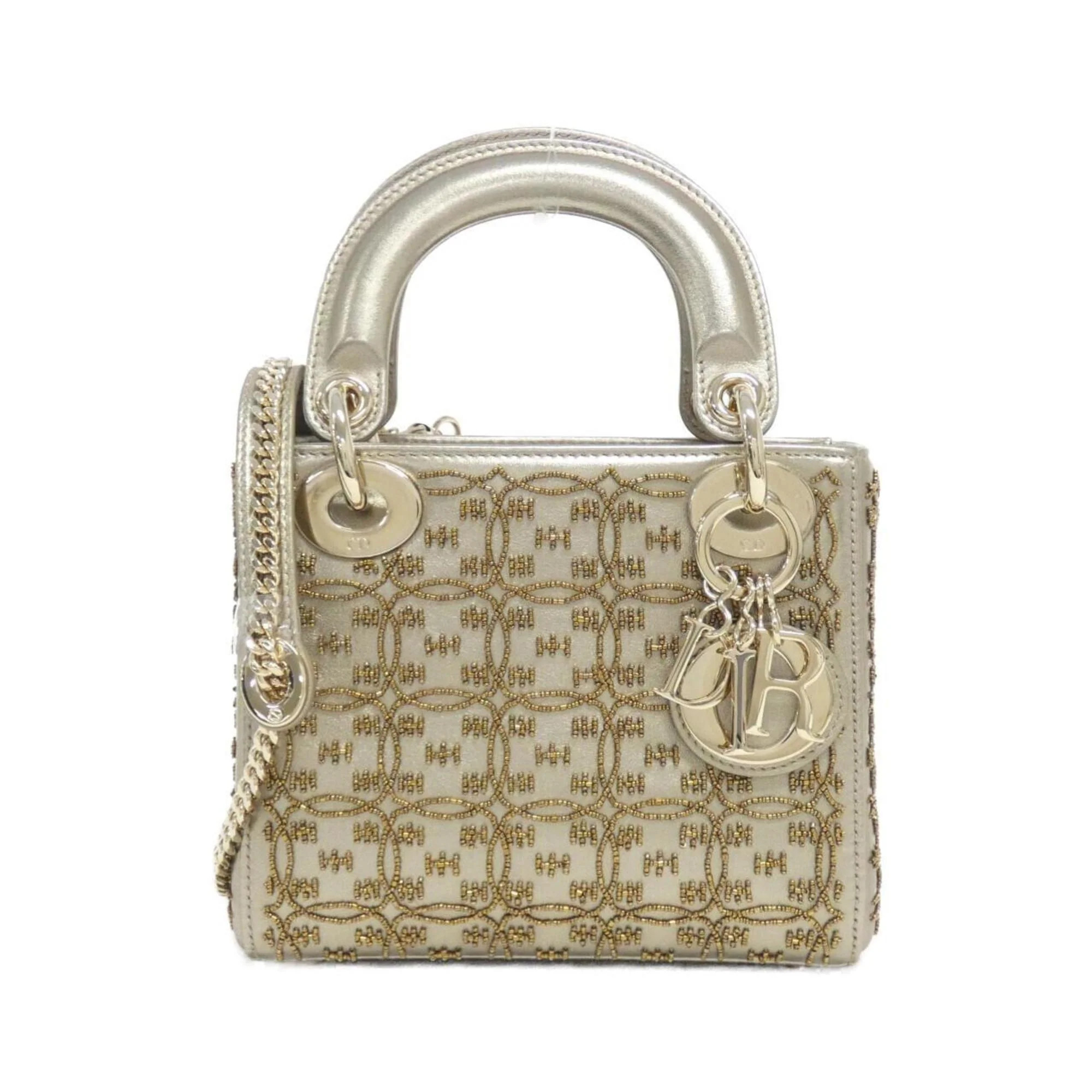 Christian Dior Lady Dior Leather Handbag (Pre-Owned) | Shop Simon