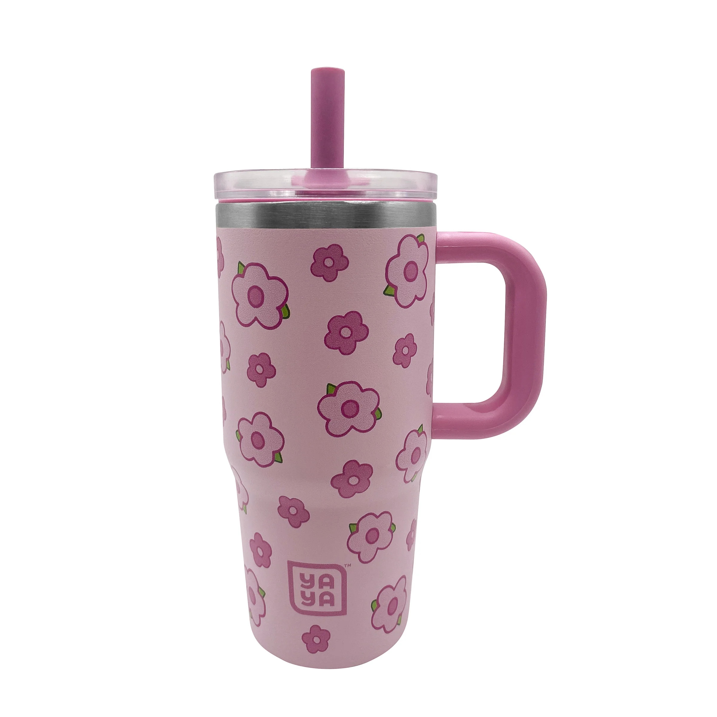 YAYA My First Travel Tumbler for Toddlers 3+ with Reusable Straw and Spill-Safe Lid, 12oz, Floral | Walmart (US)