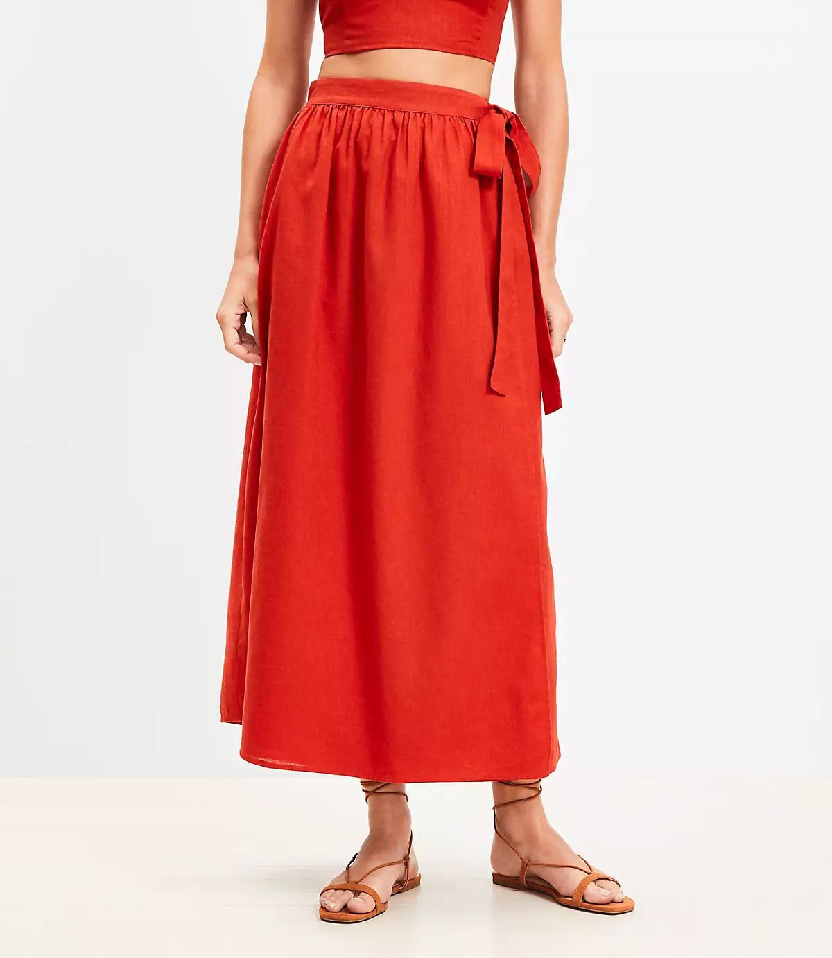 LOFT Beach Linen Cotton Maxi Wrap Skirt | LOFT