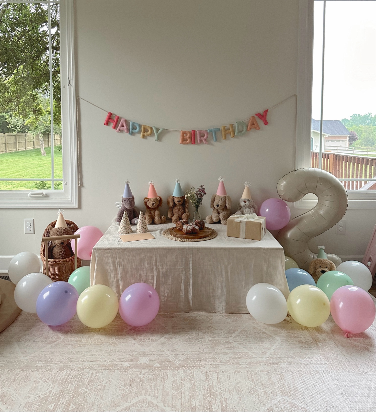 birthday morning set-up for my big two-year-old girl 🌈🍩🦄🍓🤍🌼

#LTKbaby #LTKparties #LTKkids