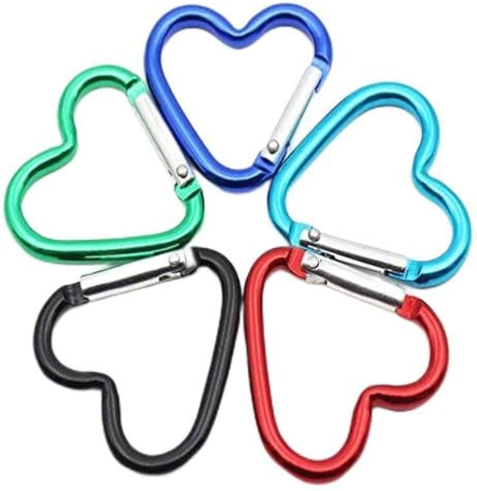 BeeSpring 10 Pcs Heart Shaped Aluminum Alloy Keychain Clip Carabiner Snaphook Hook Holder Aluminu... | Amazon (US)