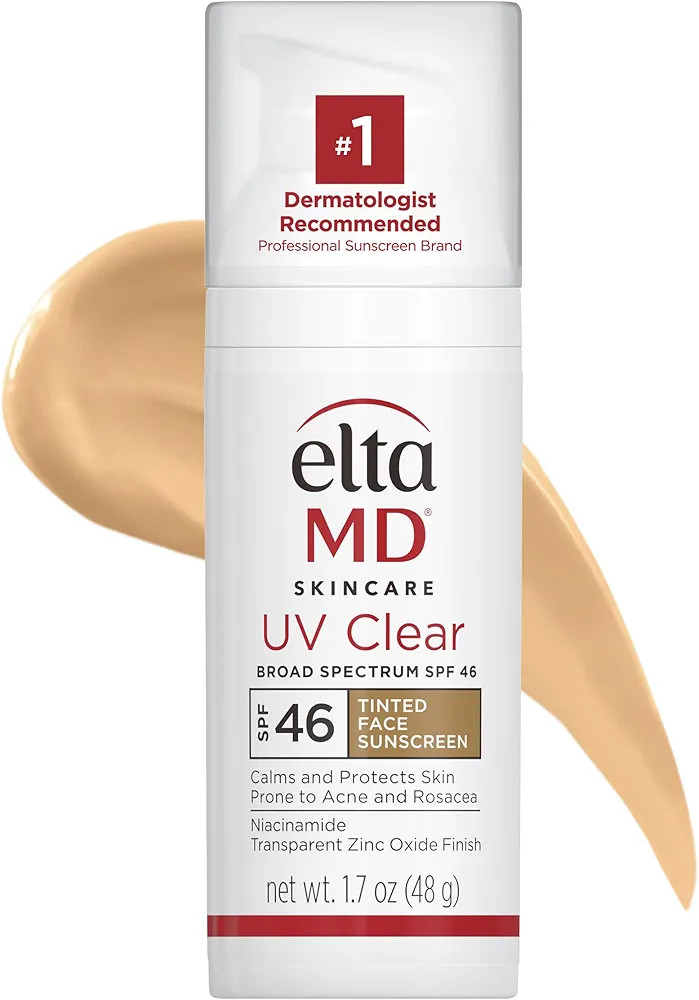 EltaMD UV Clear Tinted Face Sunscreen, SPF 46 Tinted Sunscreen with Zinc Oxide, Protects Sensitiv... | Amazon (US)
