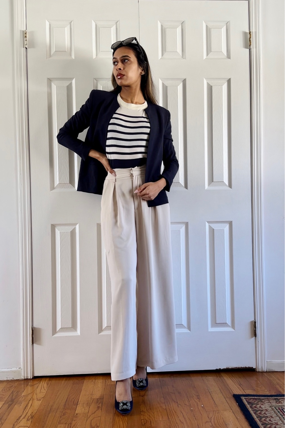 Channeling vintage glamour with an old-money twist! Elevate your spring wardrobe with a timeless combination of a striped sweater, a vintage Fendi open-front blazer, and wide-leg pants. Effortlessly chic and exuding sophistication, this ensemble pays homage to classic style with a modern edge. 💼✨ #OldMoneyStyle #VintageGlamour #SpringFashion

#LTKstyletip #LTKworkwear #LTKSpringSale