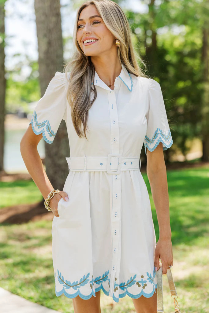 Easy Everyday White Embroidered Dress | The Mint Julep Boutique