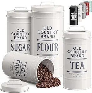 Barnyard Designs Farmhouse Canisters for the Kitchen Counter, Country Decor - Rustic Flour Sugar ... | Amazon (US)