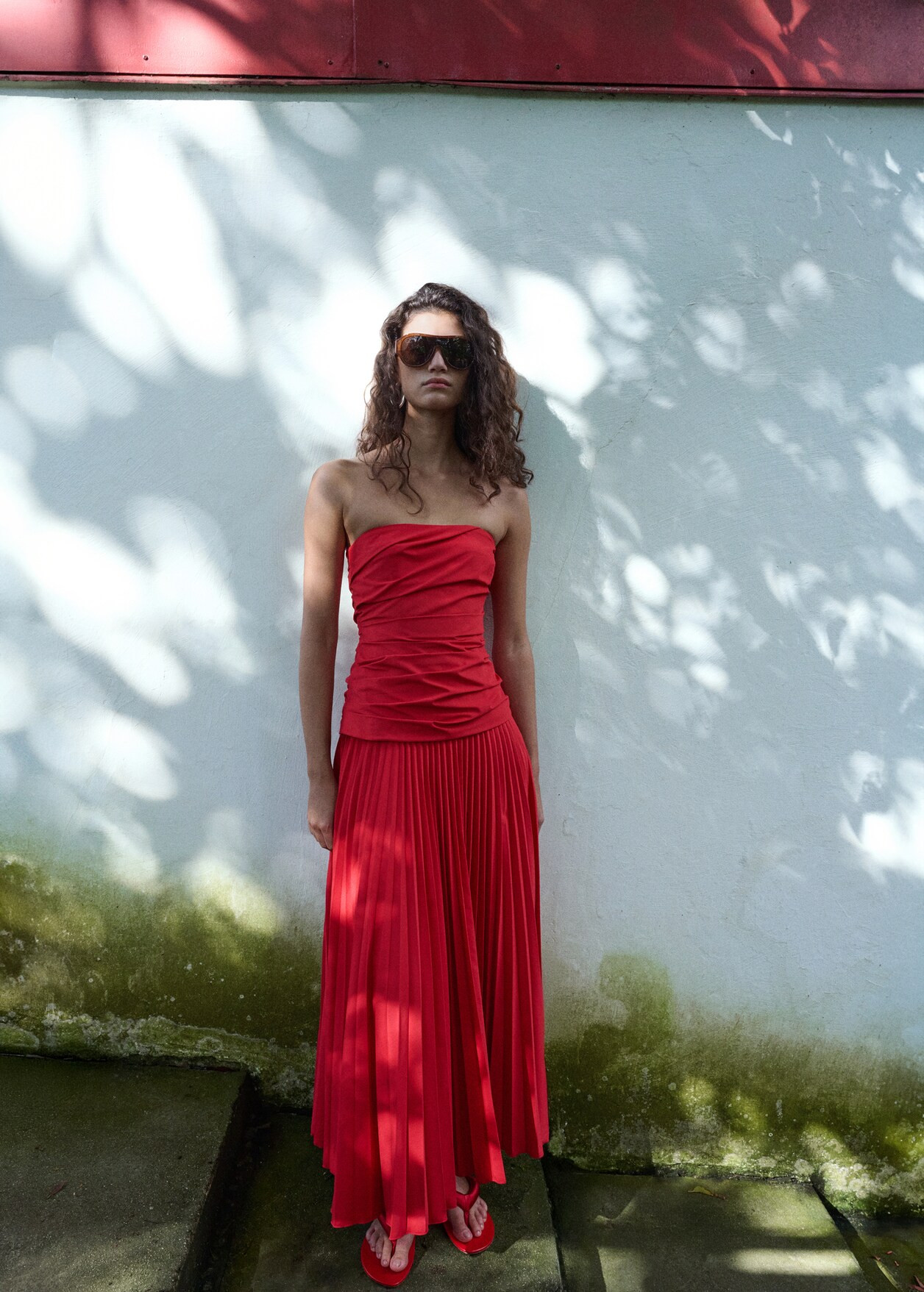 Combined strapless dress | MANGO (UK)