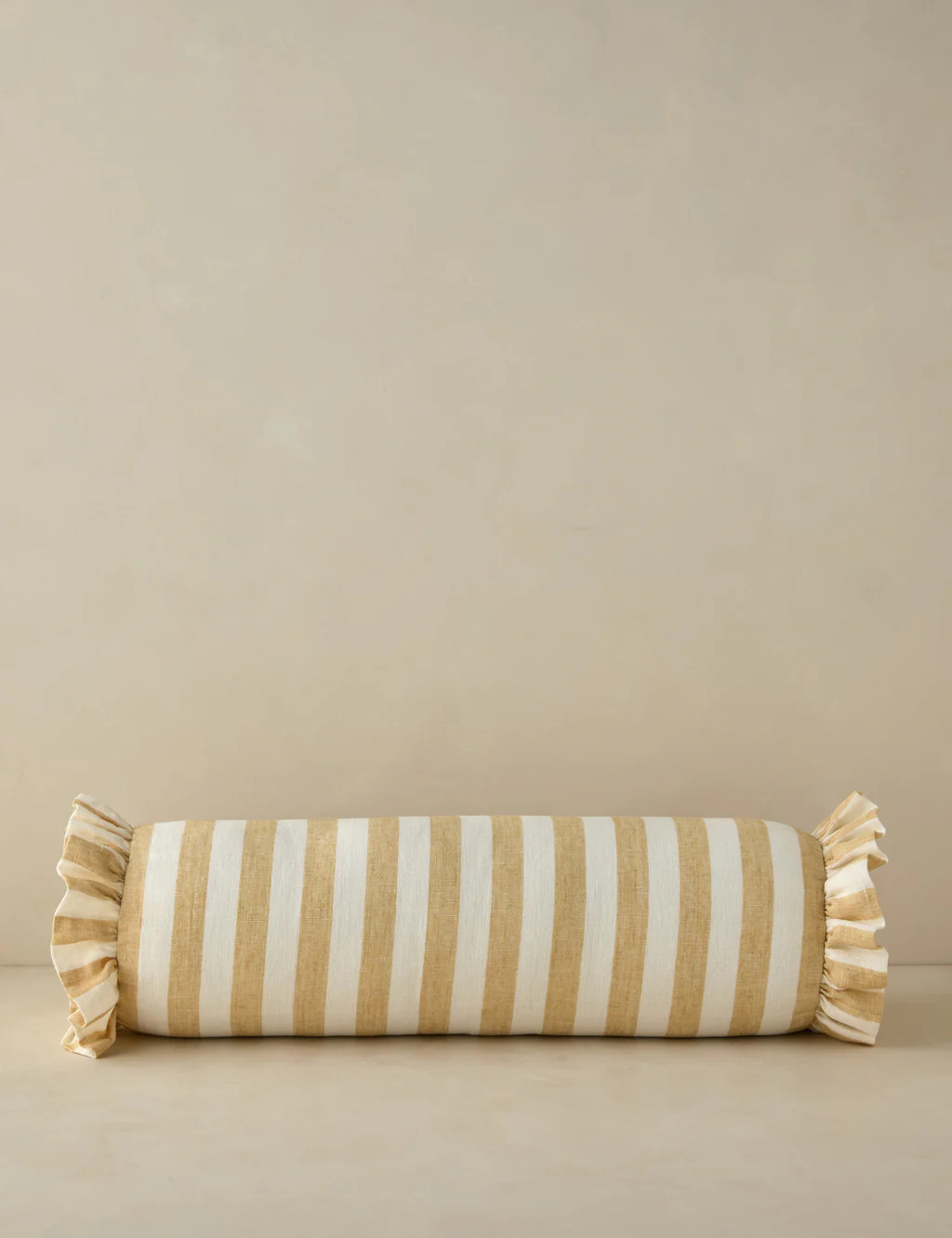 Amaroso Linen Ruffle Bolster Pillow | Lulu and Georgia 