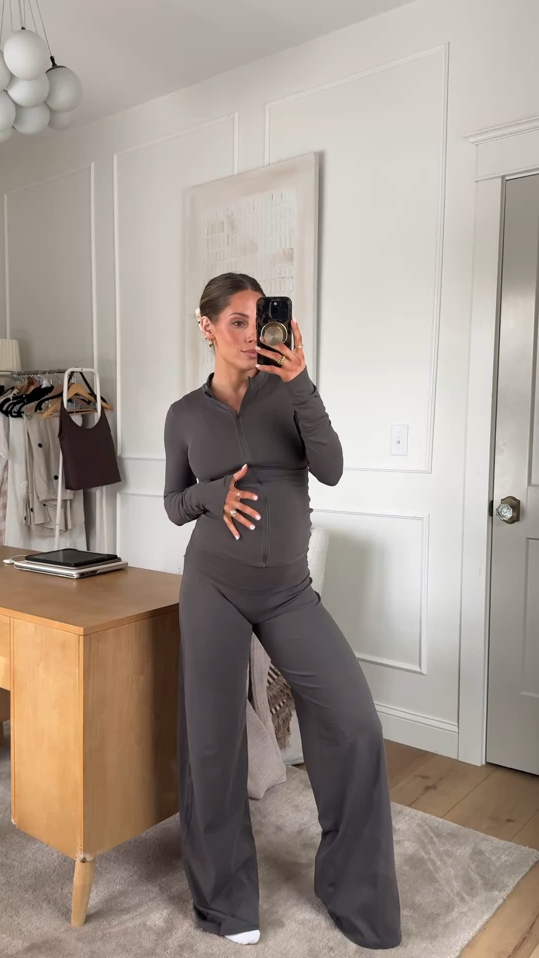 This set… she’s literally perfect!!! Wish I had gotten the pants in an extra small, but will probably be thankful I sized up in my third trimester! ￼(Wearing small & medium in the bra!) 
#gifted #ad @ptulaactive 

#LTKActive #LTKBump #LTKfitnessgoals