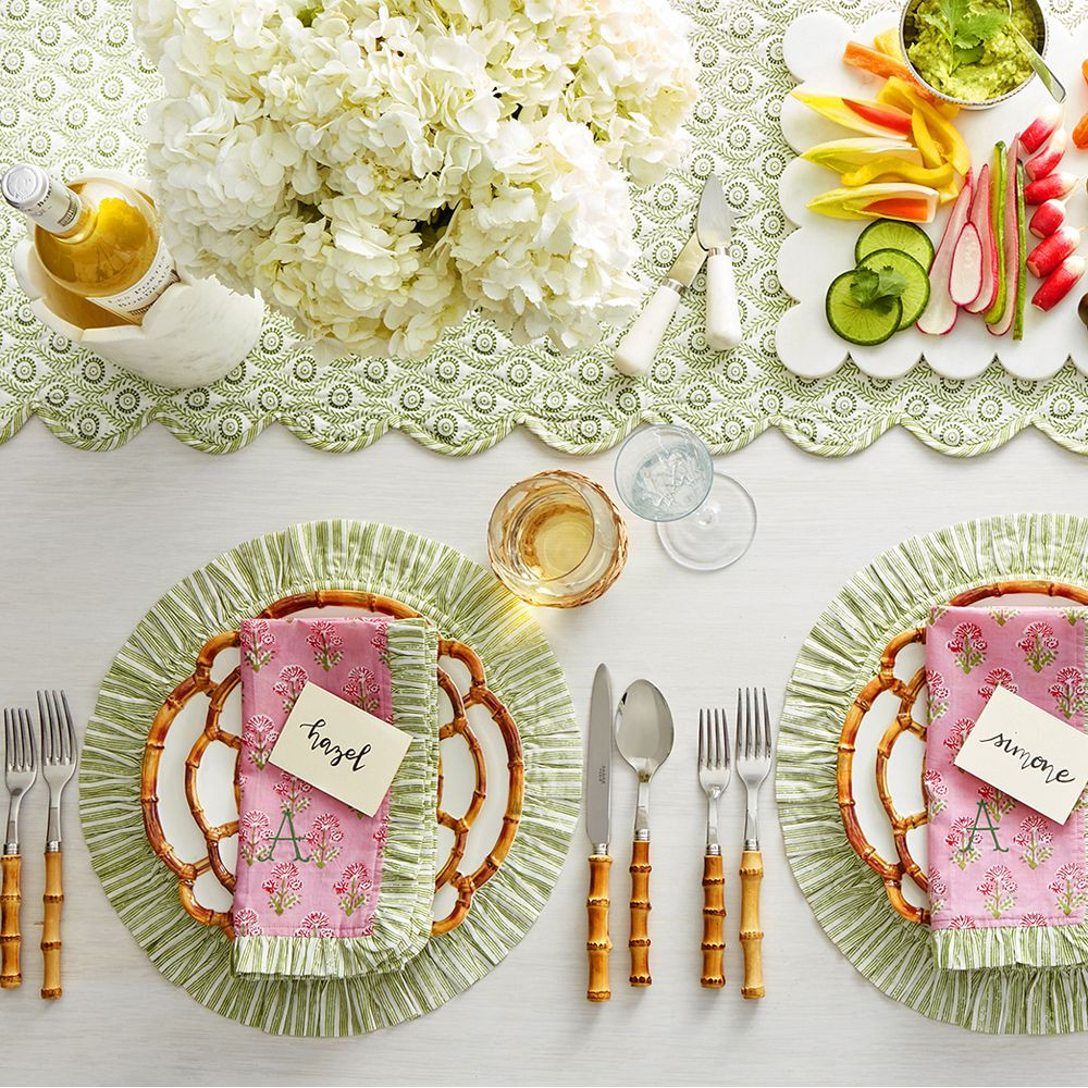 Block Print Ruffle Placemats, Set of 4 | Mark and Graham