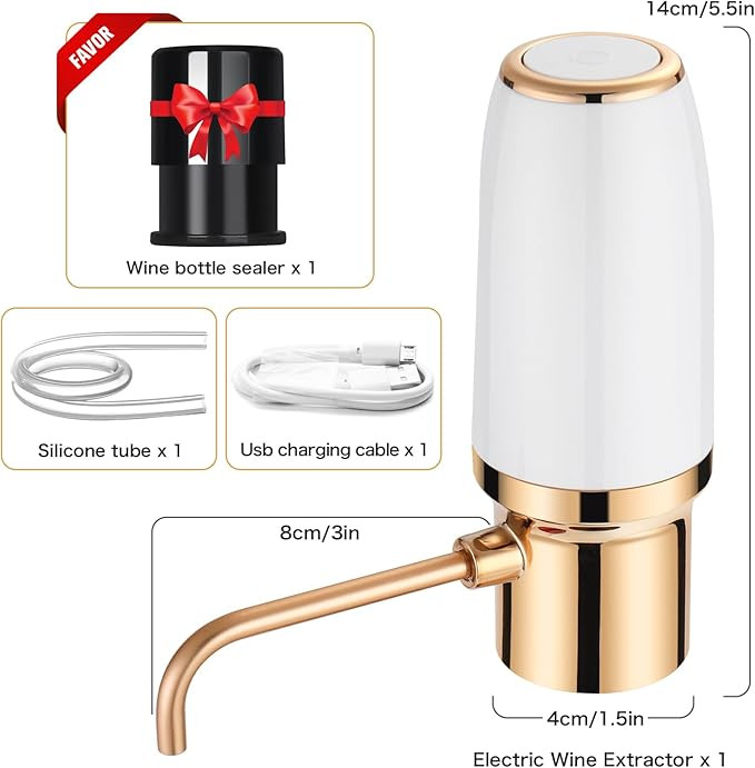 Electric Wine Aerator Pourer with Stopper, Automatic Wine Bottle Dispenser Machine with USB Recha... | Amazon (US)