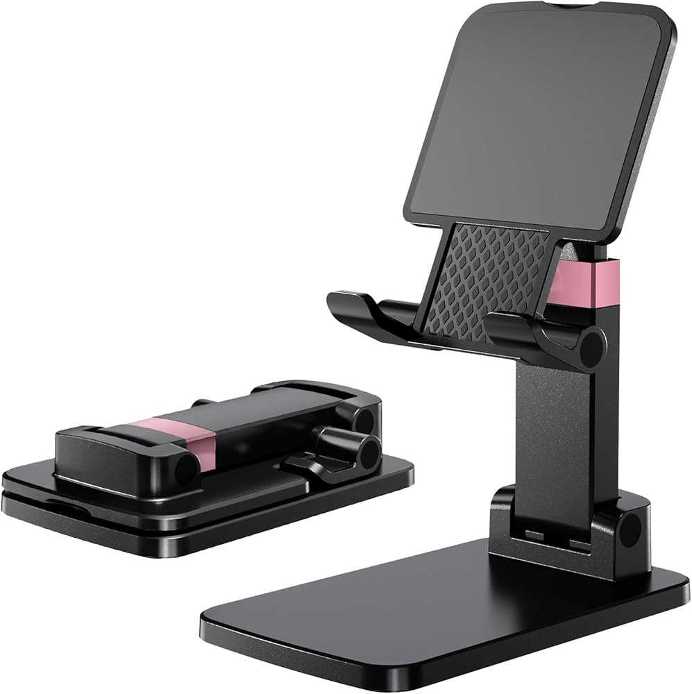 Phone Stand for Desk Cellphone Holder Height Angle Adjustable Stands, Anti-Slip Base, Compact Des... | Amazon (US)
