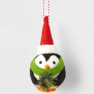 Boiled Wool Penguin with Santa Hat Christmas Tree Ornament - Wondershop™ | Target