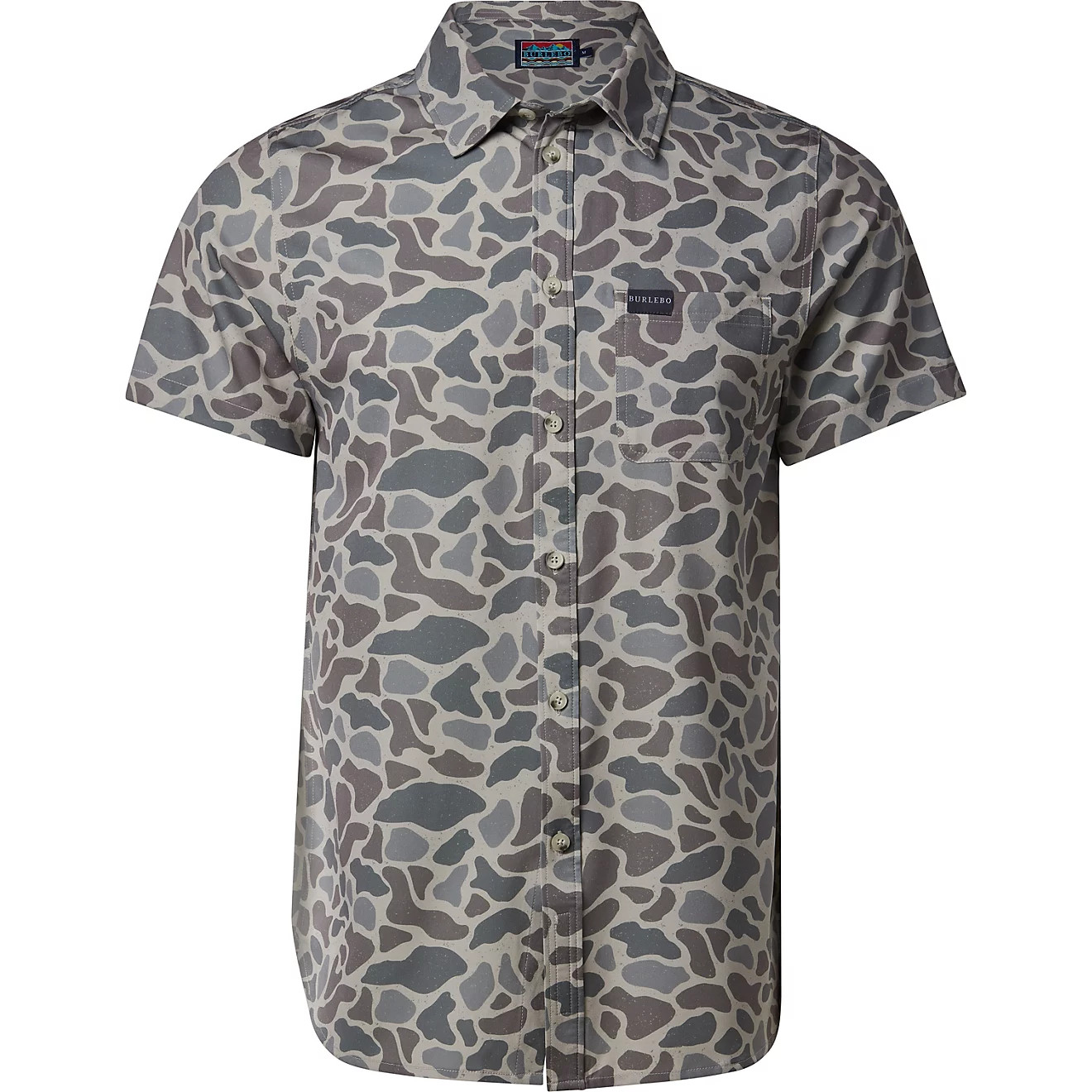 BURLEBO Men's Performance Button-Up Short Sleeve Shirt | Academy Sports + Outdoors