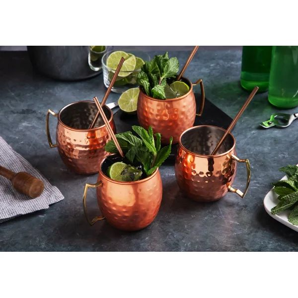 14 oz. Copper Moscow Mule Mugs (Set of 4) | Wayfair North America