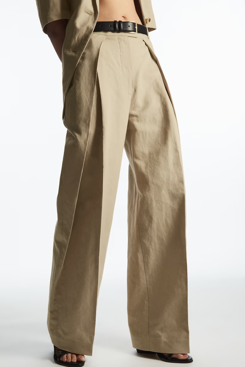 WIDE-LEG LINEN TAILORED PANTS | COS (AU)
