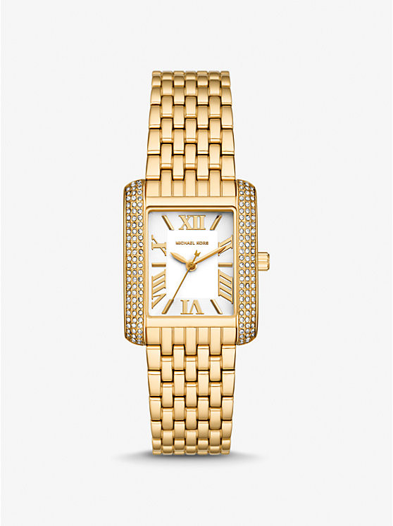 Petite Emery Pavé Gold-Tone Watch | Michael Kors CA