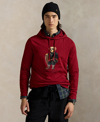 Men's Polo Bear Jersey Hooded T-Shirt | Macy's