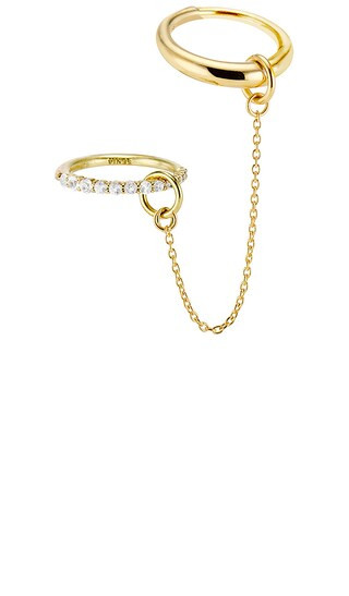 After Party Chain Rings in Gold | Revolve Clothing (Global)